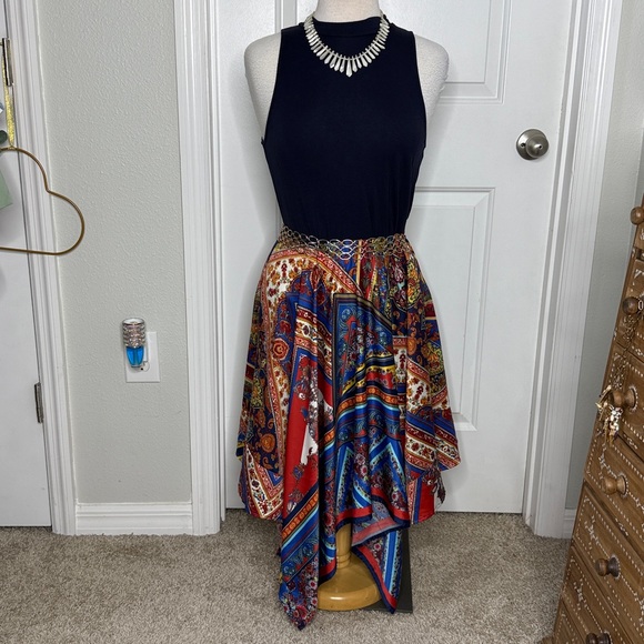Venus Asymmetrical Scarf Paisley Dress - Picture 1 of 5